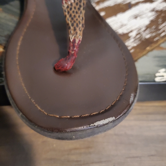 Maurices Sandals Patchwork Animal Print T Strap Ankle Buckle 7.5 - Picture 6 of 10